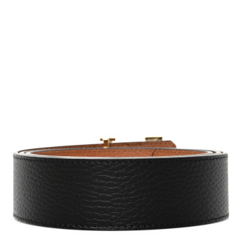 LOUIS VUITTON Taurillon Calfskin 30mm LV Initiales Reversible Belt 100 40 Black