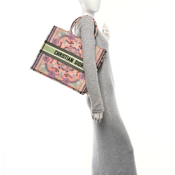 CHRISTIAN DIOR Canvas Embroidered Large In Lights Book Tote Multicolor