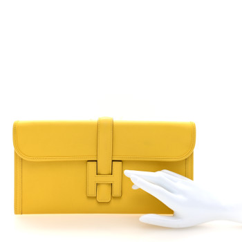 HERMES Swift Jige Elan 29 Clutch Jaune De Naples