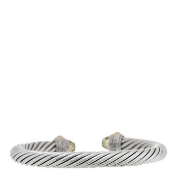 DAVID YURMAN Sterling Silver 14K Yellow Gold Lemon Citrine 5mm Cable Classics Bracelet