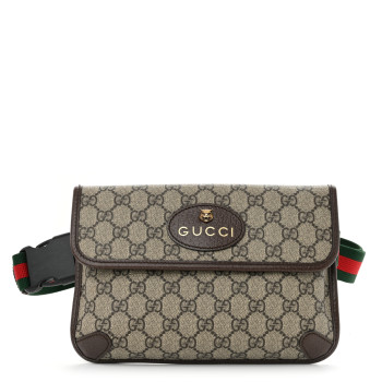 GUCCI GG Supreme Monogram Neo Vintage Web Belt Bag Brown