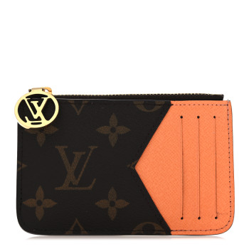 LOUIS VUITTON Monogram Zipped Romy Card Holder Orange