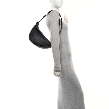 THE ROW Grained Calfskin Large Slouchy Banana Bag Black