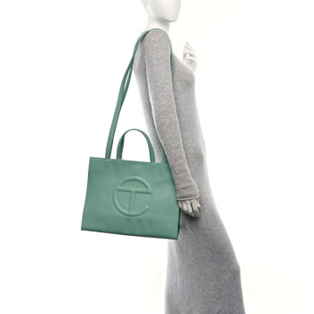 TELFAR Vegan Leather Medium Shopping Bag Sage