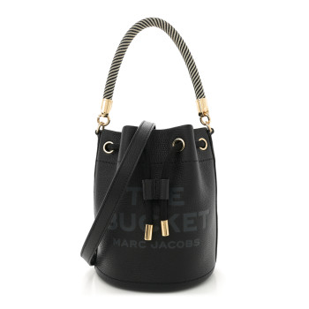 MARC JACOBS Grained Calfskin Mini The Bucket Bag Black