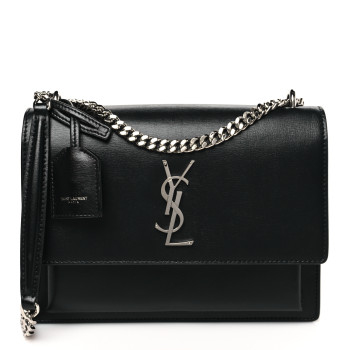 SAINT LAURENT Calfskin Medium Monogram Sunset Black