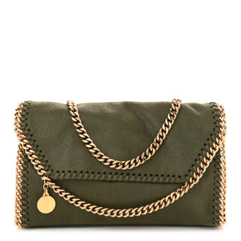 STELLA MCCARTNEY Shaggy Deer Mini Falabella Shoulder Bag Stone Green
