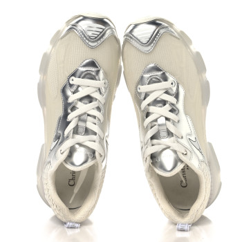 CHRISTIAN DIOR Matte Technical Fabric Mesh Dior Vibe Sneakers 39 White Silver