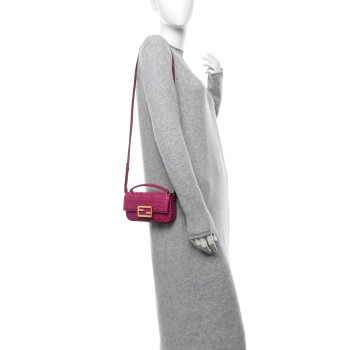 FENDI Nappa Matisse FF Embossed Phone Baguette Ciclamino Pilar