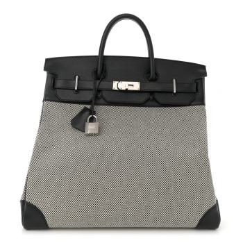 HERMES Hunter Criss Viking Evergrain HAC Birkin 40 Ecru Black