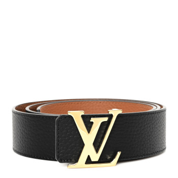 LOUIS VUITTON Taurillon Calfskin 30mm LV Initiales Reversible Belt 100 40 Black