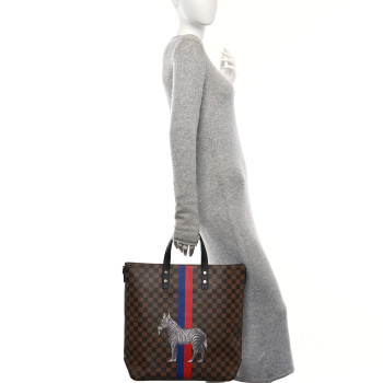 LOUIS VUITTON Savane Damier Ebene Zebra Atlas Tote