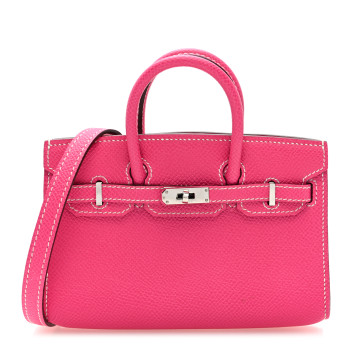 HERMES Epsom Micro Birkin 15 Rose Tyrien