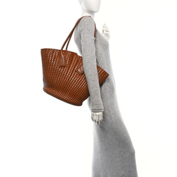 BOTTEGA VENETA Nappa Intrecciato Rete Tote Wood