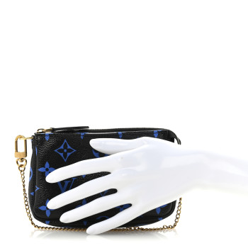 LOUIS VUITTON Colored Monogram Mini Pochette Accessories Blue Black