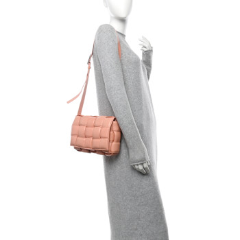 BOTTEGA VENETA Nappa Maxi Intreccio Padded Cassette Crossbody Bag Peachy