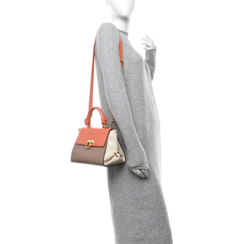 SALVATORE FERRAGAMO Calfskin Small Sofia Satchel Multicolor