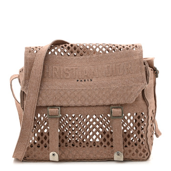 CHRISTIAN DIOR Canvas Embroidered Mesh Diorcamp Messenger Bois de Rose