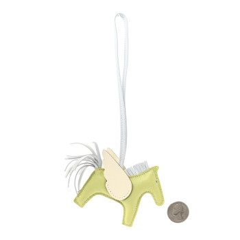 HERMES Milo Lambskin Grigri Rodeo Pegase Horse Bag Charm PM Jaune Bourgeon Bleu Brume Nata