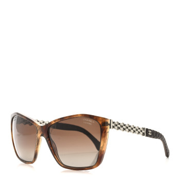 CHANEL Lambskin Quilted Reissue Polarized Sunglasses 5327-Q Brown