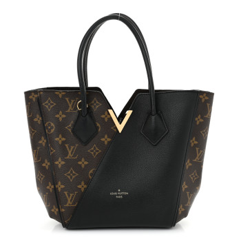 LOUIS VUITTON Calfskin Monogram Kimono Tote PM Black