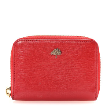 MULBERRY Small Classic Grain Compact Zip Wallet Red