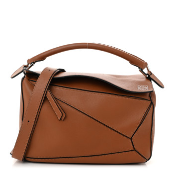 LOEWE Calfskin Medium Puzzle Bag Tan