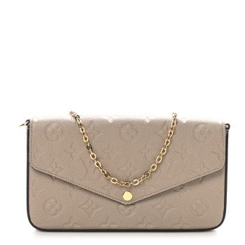 LOUIS VUITTON Empreinte Pochette Felicie Chain Wallet Tourterelle
