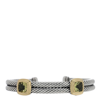 DAVID YURMAN Sterling Silver 18K Yellow Gold Lemon Citrine Double Station Cable Bracelet