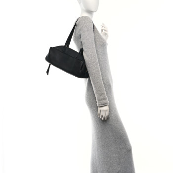 BALENCIAGA Grained Calfskin Small Carrie Bowling Bag Black