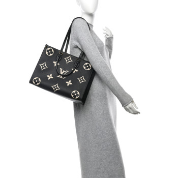LOUIS VUITTON Empreinte Monogram Giant Onthego MM Black Beige