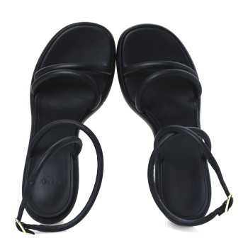 FENDI Nappa Baguette Ankle Strap 30/110mm Platform Sandals 38.5 Black