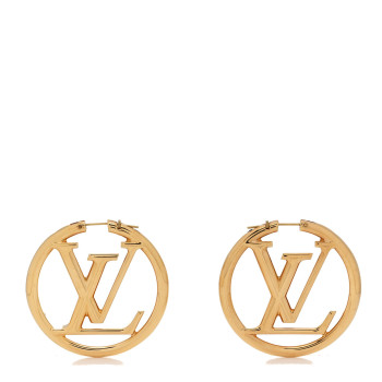 LOUIS VUITTON Metal Louise Hoop Earrings Gold