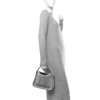 ALEXANDER WANG Metallic Ribbed Knit Small Ryan Bag Silver