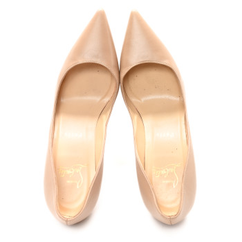 CHRISTIAN LOUBOUTIN Nappa Apostrophy 100 Pumps 36 Nude