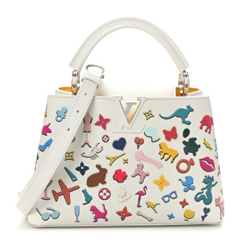 LOUIS VUITTON X VIK MUNIZ Taurillon Arty Capucines BB White Multicolor