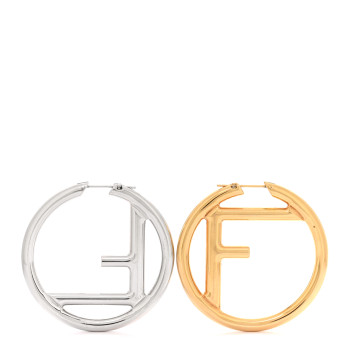 FENDI Metal FF Hoop Earrings Gold Silver