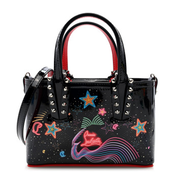 CHRISTIAN LOUBOUTIN Patent Calfskin Mini Starlight Cabata Tote Multicolor