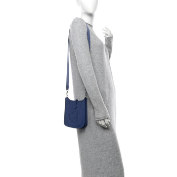 HERMES Taurillon Clemence Evelyne TPM Bleu Brighton