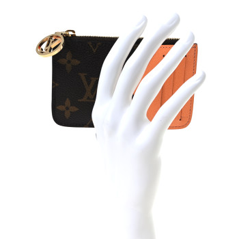 LOUIS VUITTON Monogram Zipped Romy Card Holder Orange