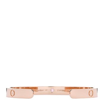 CARTIER 18K Pink Gold Pink Sapphire LOVE Cuff Bracelet 17