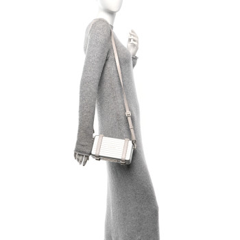 CHRISTIAN DIOR X RIMOWA Aluminum Personal Clutch On Strap Silver