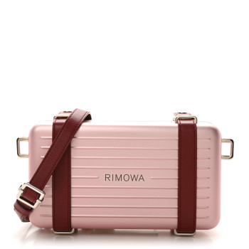 CHRISTIAN DIOR X RIMOWA Aluminum Personal Clutch On Strap Rose
