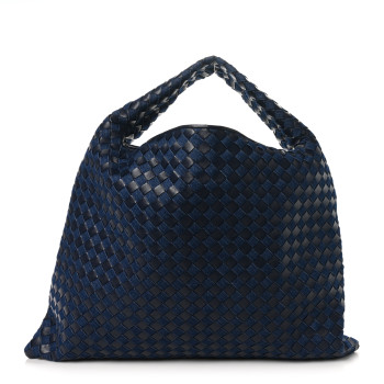 BOTTEGA VENETA Denim Nappa Intrecciato Large Hop Abyss Indigo