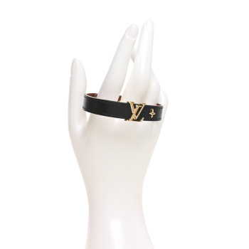 LOUIS VUITTON Calfskin Iconic Bracelet 19 Black