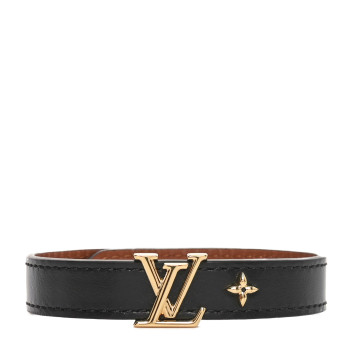 LOUIS VUITTON Calfskin Iconic Bracelet 19 Black