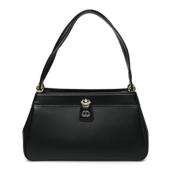 CHRISTIAN DIOR Calfskin Medium Key Shoulder Bag Black