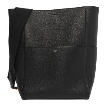 CELINE Soft Grained Calfskin Sangle Bucket Bag Black