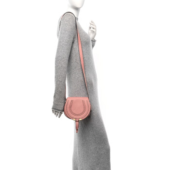 CHLOE Grained Calfskin Small Marcie Saddle Bag Pink