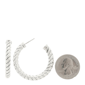 DAVID YURMAN Sterling Silver Sculpted Cable Hoop Earrings